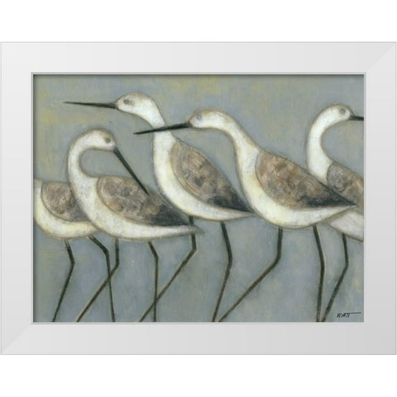 Wyatt Jr., Norman 24x19 White Modern Wood Framed Museum Art Print Titled - Shore Birds I
