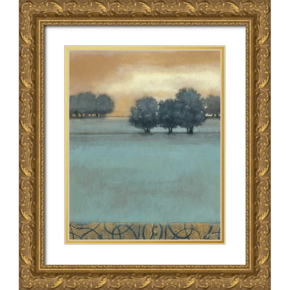 Wyatt Jr., Norman 26x32 Gold Ornate Wood Framed with Double Matting Museum Art Print Titled - Tranquil Landscape II