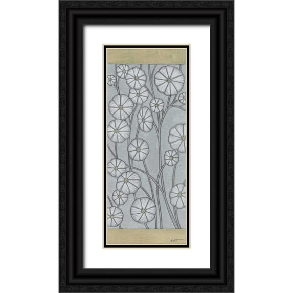 Wyatt Jr., Norman 8x14 Black Ornate Wood Framed with Double Matting Museum Art Print Titled - Shimmering Daisies I