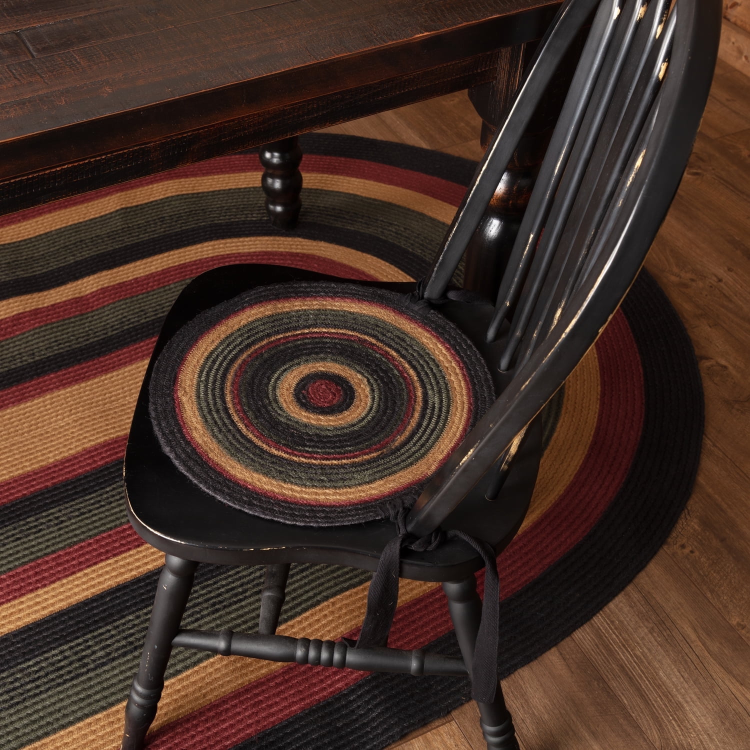 Wyatt 15" Round Jute Chair Pads in Multicolor Set of 6