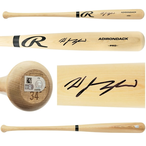 Wyatt Langford Autographed Blonde Rawlings Adirondack Pro Baseball Bat Texas Rangers Fanatics and MLB Holo 232810