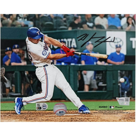 Wyatt Langford Texas Rangers Autographed 8" x 10" Debut Hitting Photograph - Fanatics Authentic Certified
