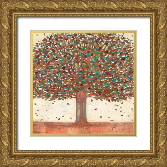 Wyatt, Norman Jr. 15x15 Gold Ornate Wood Framed with Double Matting Museum Art Print Titled - Copper Shimmer Tree