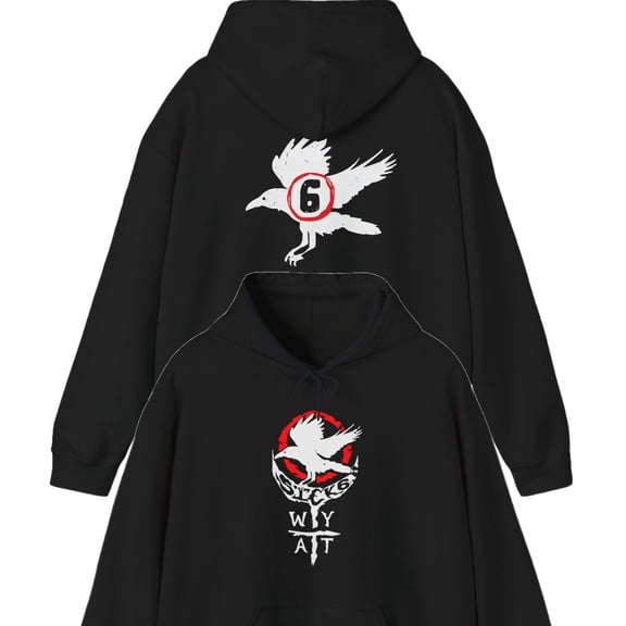 Wyatt Sicks 6 White Crow Black Pullover Hoody
