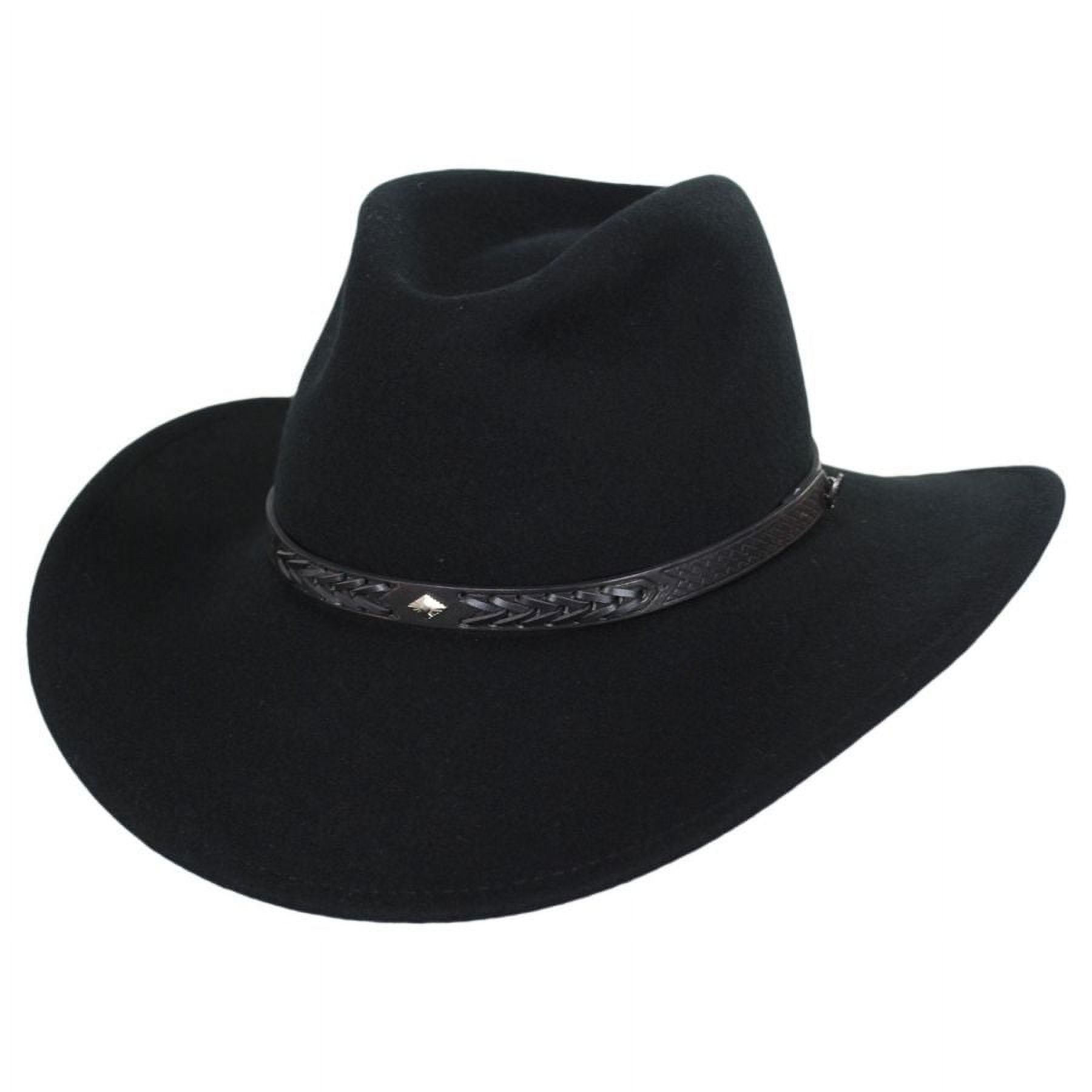 Wyatt Wool Felt Western Cowboy Hat - M - Black - Walmart.com
