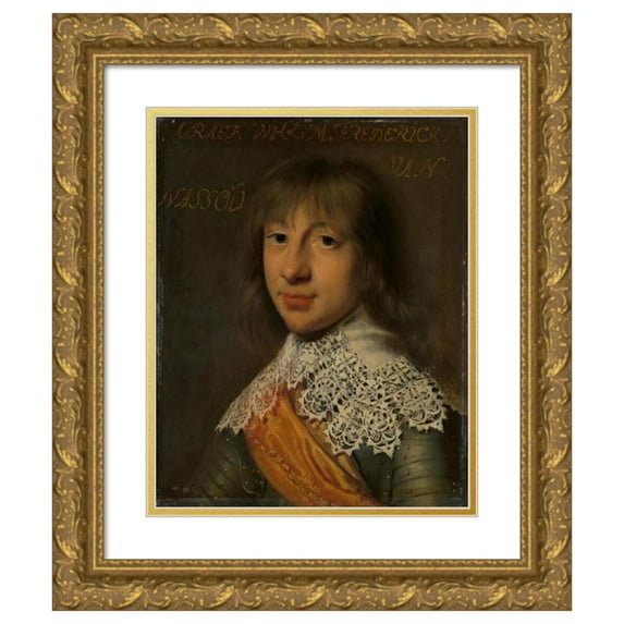 Wybrand de Geest 20x24 Gold Ornate Framed and Double Matted Museum Art Print Titled - Portrait of William Frederick, Count of Nassau-Dietz (1632)