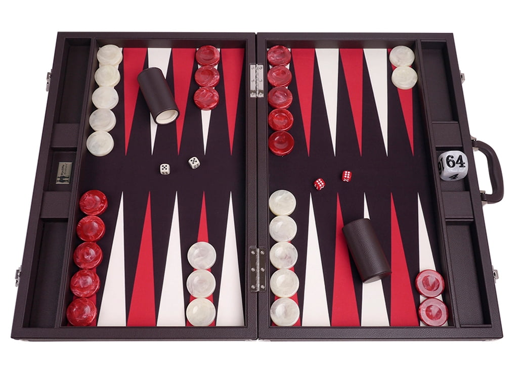 Crazy Games Backgammon Set - 2 players Classic Backgammon Sets for Adults  Board Game with Premium Leather Case - Best Strategy & Tip Guide (Brown
