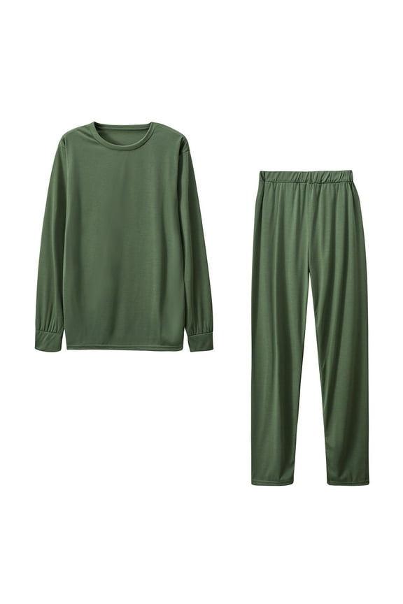 2 Piece Lounge Sets for Women Womens 2 Piece Outfits Casual Solid Pajamas Sets Ladies Long Sleeve Round Neck Pullover Top Long Pant Matching Sets Loungewear Sleepwear Sets Under $10