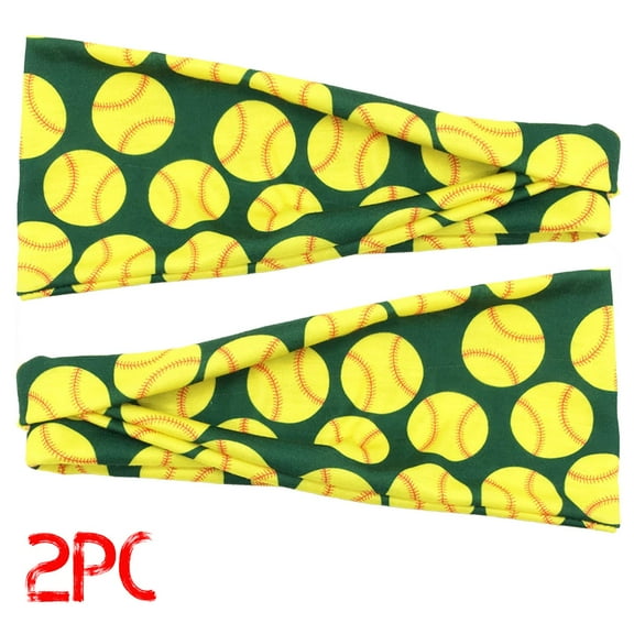Wycnly 2pcs Headbands for Women Womens Ball Print Elastic Headband Fashion Wrap Hair Bandana Headband Under $5