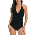thumbnail image 1 of Wycnly Bathing Suits for Women Womens Swimsuits High Waist Swimsuit for Women Solid Strap Halter Push-up Bathing Suits Ladies Slim Ruched Modest Swimwear Tankini Bikini One Piece Swimsuit, 1 of 7