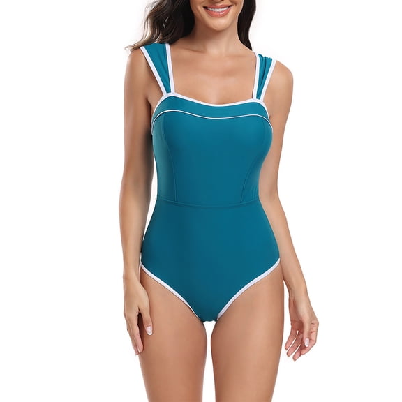 Wycnly Bathing Suits for Women Womens Swimsuits Tankini Bathing Suit for Women Slim High Waist Athletic Swimming Swimwear Ladies Girls Solid Modest Swimsuit One Piece Swimsuit