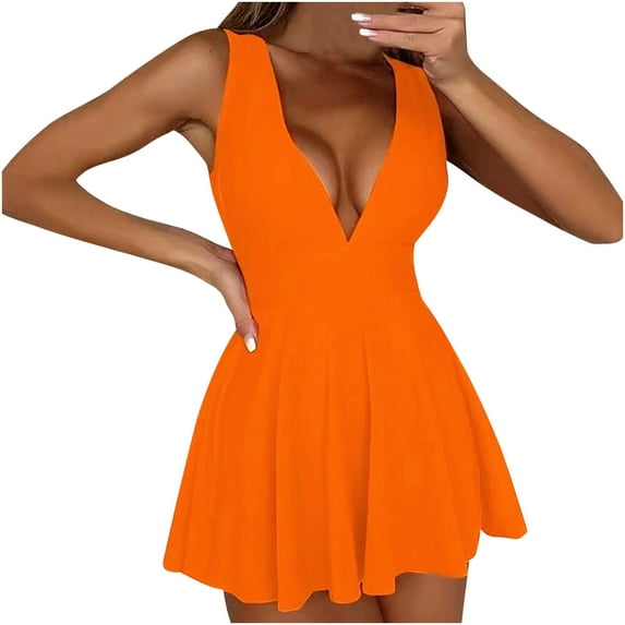 Wycnly Bathing Suits for Women Womens Swimsuits Womens One Piece Swimsuit Casual Solid High Waist Flowy Pleated Swimwear Ladies Girls Summer Beach Tankini Swim Dresses Swimdrss