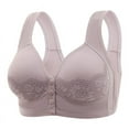 thumbnail image 1 of Wycnly Bras for Women,Womens Full Figure Bras,Large Size Bras for Women Open Closure Button Comfort Lightly Wirefree Bralettes Ladies Elder Full Coverage Push up Bra, 1 of 4