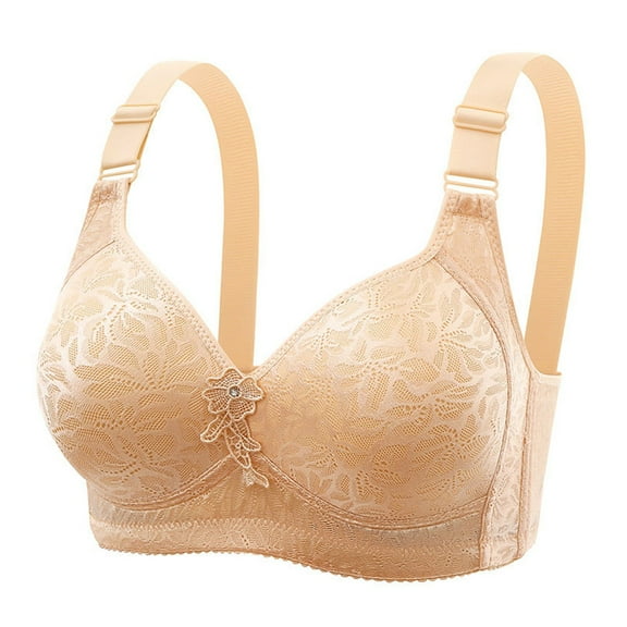 Wycnly Bras for Women,Womens Full Figure Bras,Plus Size Bras for Women Full Coverage Compression Push up Underwire Bra Ladies Elder Comfort Lightly Daily Tshirt Bra Underwear