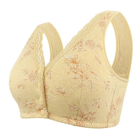 Wycnly Bras for Women,Womens Full Figure Bras,Seamless Bras for Women Breathable Comfort Front Closure Full Coverage Bralettes Ladies Elder No Rims Wireless Bra