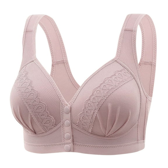 Wycnly Bras for Women,Womens Full Figure Bras,Womens Plus Size Bras Full Coverage Front Closure Wirefree Comfort Underwear Bra Ladies Compression Wireless Push up Bralettes
