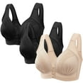 thumbnail image 1 of Wycnly Bras for Women,Womens Push Up Bras,3pcs Plus Size Bras for Women Front Closure No Rims Seamless Wirefree Bralettes Ladies Elder Full Coverage Compression Bra, 1 of 5