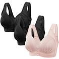 thumbnail image 1 of Wycnly Bras for Women,Womens Push Up Bras,3pcs Plus Size Bras for Women Front Closure No Rims Seamless Wirefree Bralettes Ladies Elder Full Coverage Compression Bra Flash Deals, 1 of 5
