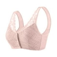 thumbnail image 1 of Wycnly Bras for Women,Womens Wireless Bras,Womens Sports Bras Wirefree Comfort Lace Patchwork Seamless Bralettes Ladies Elder Front Closure Full Coverage Push up Bra, 1 of 3