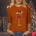 thumbnail image 1 of Wycnly Christmas Shirts Clearance Winter Tee Tops for Women Womens Christmas Shirts Merry Xmas Round Neck Lightweight Ladies Pullover Blouses Casual Snowflake Print Tee Tops Fall 3/4 Sleeve Tops, 1 of 5