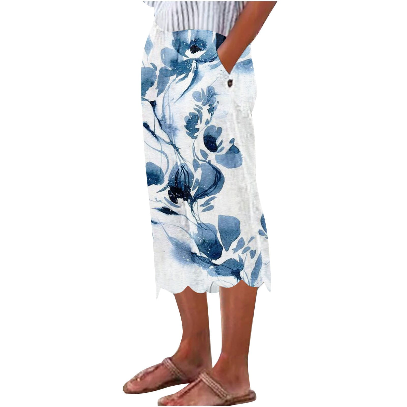 Wycnly Clearance Deals Capris For Women Womens Capris Fashion Floral