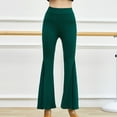 thumbnail image 1 of Wycnly Pants for Women Womens Yoga Legging Solid High Waist Stretchy Workout Sports Fashion Flared Pants Plus Size Slim Fitness Gym Long Pants Trousers, 1 of 7