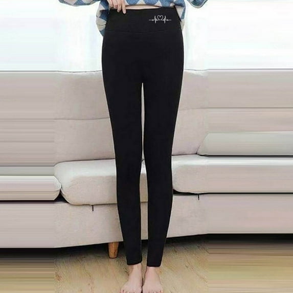 Wycnly Leggings for Women Womens Leggings Winter Wram Thicken Cozy Fleece Full Length Legging Pants Casual Solid High Waist Slim Long Pants Under $5