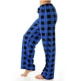 thumbnail image 1 of Wycnly Pants for Women Womens Drawstring Trousers Fashion Plaid Print Loose Straight Leg Long Pants Elastic Waist Ladies Casual Full Length Pants Under $5, 1 of 5
