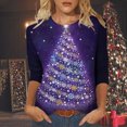 thumbnail image 1 of Wycnly Cute Christmas Shirts Christmas Shirts for Women Fashion Christmas Tree Graphics Cute Tee Tops Ladies Xmas Crewneck 3/4 Sleeve Lightweight Pullover Blouses Christmas Clearance, 1 of 5