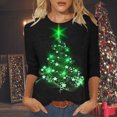 thumbnail image 1 of Wycnly Cute Christmas Shirts Christmas Shirts for Women Fashion Christmas Tree Graphics Cute Tee Tops Ladies Xmas Crewneck 3/4 Sleeve Lightweight Pullover Blouses Christmas Clearance, 1 of 5