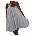 thumbnail image 1 of Wycnly Dresses for Women 2024 Beach Boho Loose Swing Spaghetti Strap Short Dresses Sleeveless Round Neck Solid Summer Mini Formal Dress White s Clearance Under $5, 1 of 7