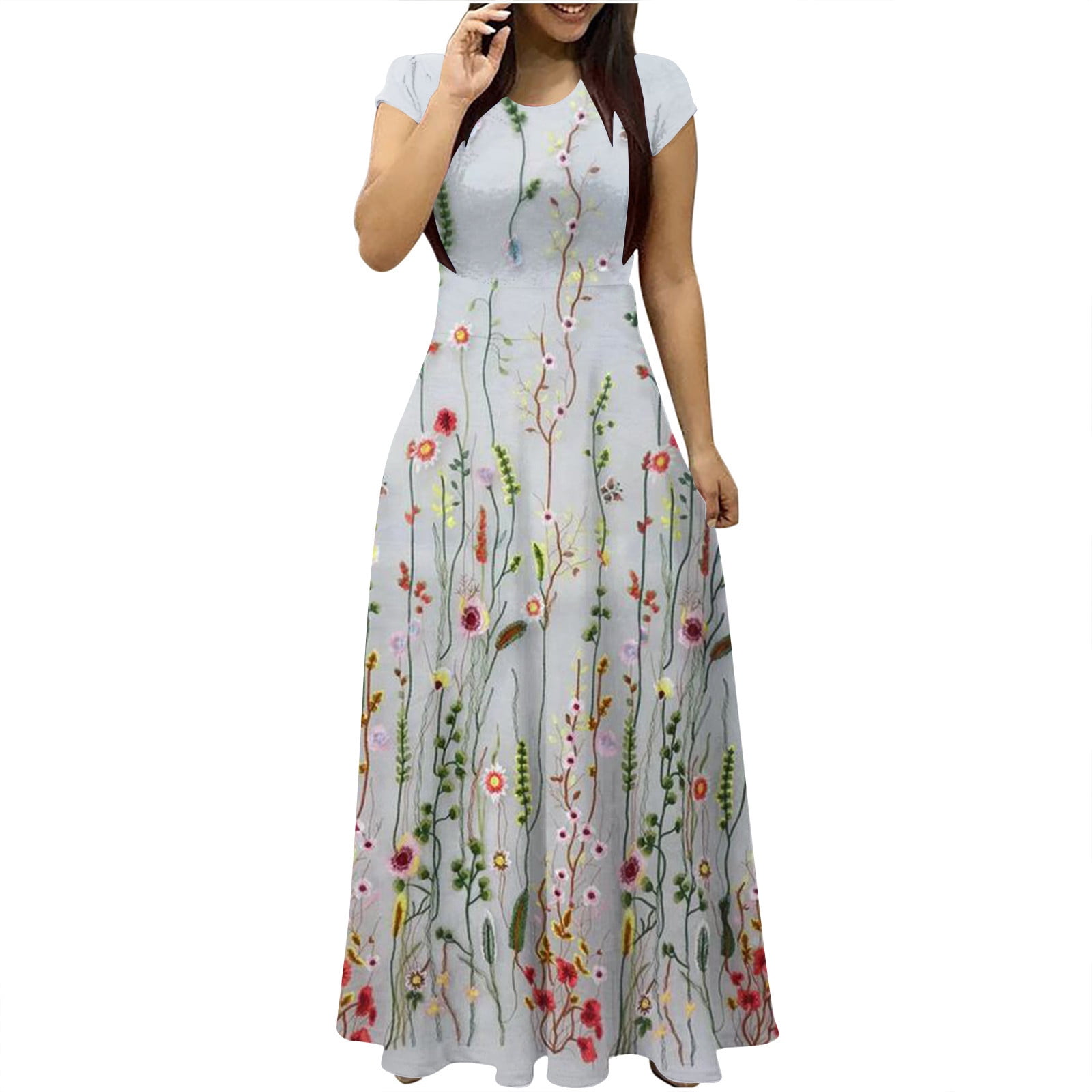 are a line dresses in style 2024 Womens Dresses 2024 Summer Fashion Striped Rose Print Side Slit Casual main image 0