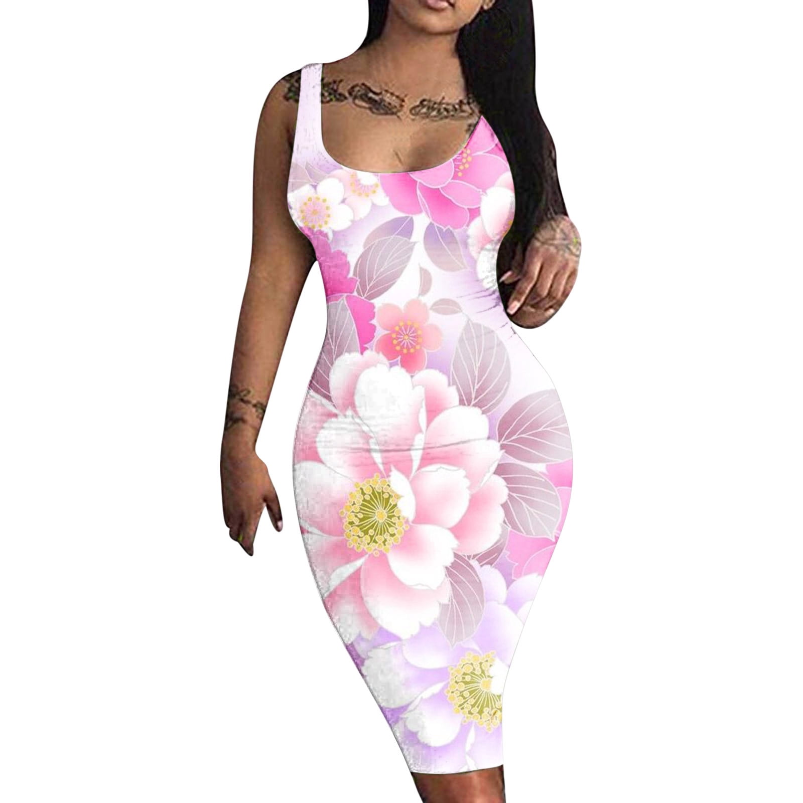 knee length dresses for ladies Girls Fashion Sunflower Sun Dresses Wholesale main image 0