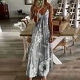 thumbnail image 1 of Wycnly Dresses for Women Beach Spaghetti Strap High Waist Swing Cami Long Sundress Sleeveless V-Neck Floral Print Summer Maxi Formal Dress Gray m, 1 of 5