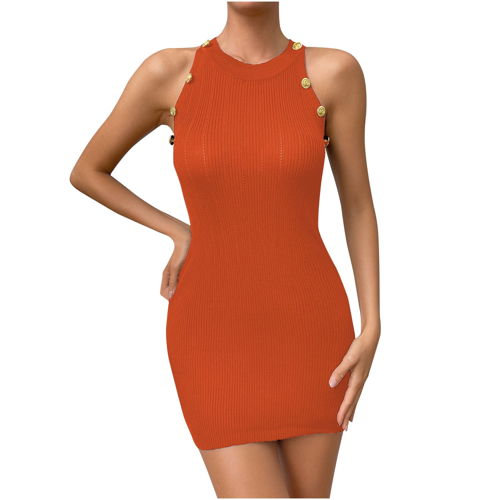 Wycnly Dresses for Women Party Club Knitted Cotton Sexy Bodycon