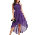 thumbnail image 1 of Wycnly Formal Dresses for Women Evening Party Elegant Sequin Irregular Swing Halter Dresses Round Neck Sleeveless Solid 2024 Summer Long Dress Purple XL, 1 of 6