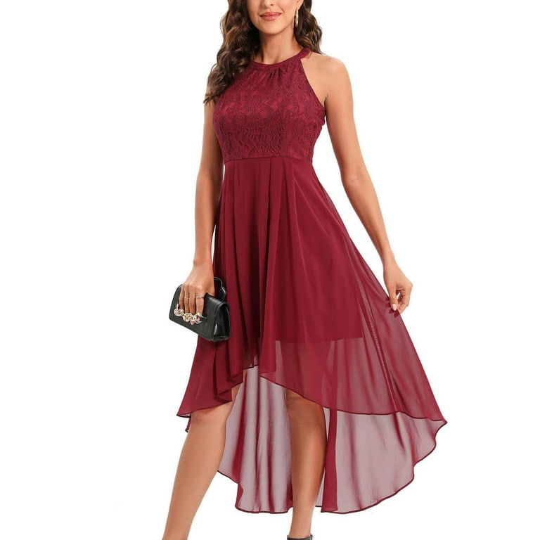 Elegant Solid Slit Asymmetrical O Neck Irregular Dress Dresses Elegant Solid Slit Asymmetrical O Neck Irregular Dress Dresses