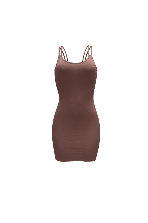 Formal Dresses for Women Night Club Sexy Camisole Basic Bodycon Knitted Mini Dress Crewneck Sleeveless Solid 2024 Summer Short Dresses Coffee xxl Clothes