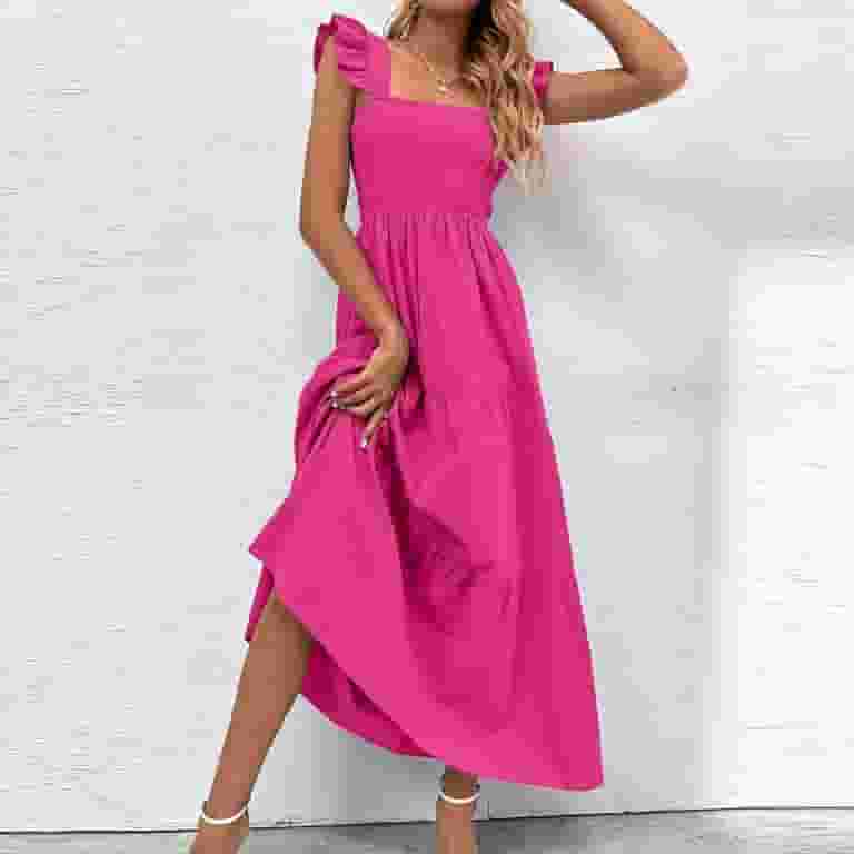 Wycnly Formal Dresses for Women Sleeveless Square Neck Solid Wycnly Formal Dresses for Women Sleeveless Square Neck Solid