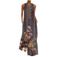thumbnail image 1 of Wycnly Formal Dresses for Women Vintage Plus Size Swing Tunic Tank Long Dresses with Pocket V-Neck Sleeveless Western Print 2024 Summer Maxi Dress Wine XXL, 1 of 5
