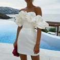 thumbnail image 1 of Wycnly Formal Dresses for Women Fashion Ruffle Layer Strapless Slim Wrap Club Mini Dresses Sleeveless Tube Top Solid 2024 Summer Short Dress White l, 1 of 6