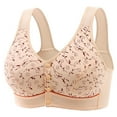 thumbnail image 1 of Wycnly Full Figure Bras for Women Front Closure Seamless Comfy No Rim Compression Bra Ladies Padded Full Coverage Push Up Bra Sports Bra Pack Summer Saving Bras, 1 of 6