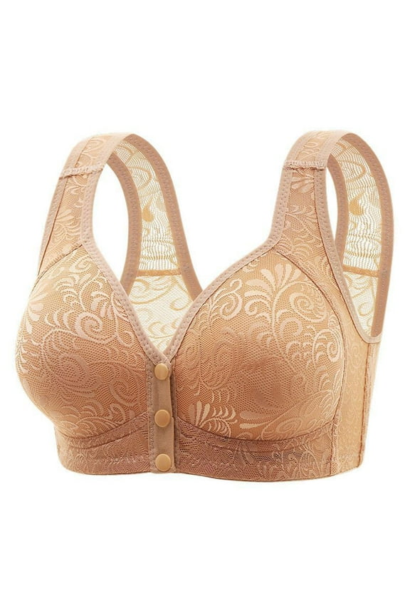 Full Figure Bras for Women Plus Size Open Closure Comfort Lightweight Daily Bra Elder Full Coverage Seamless Push Up Bra Wireless Bra Summer Saving Bras