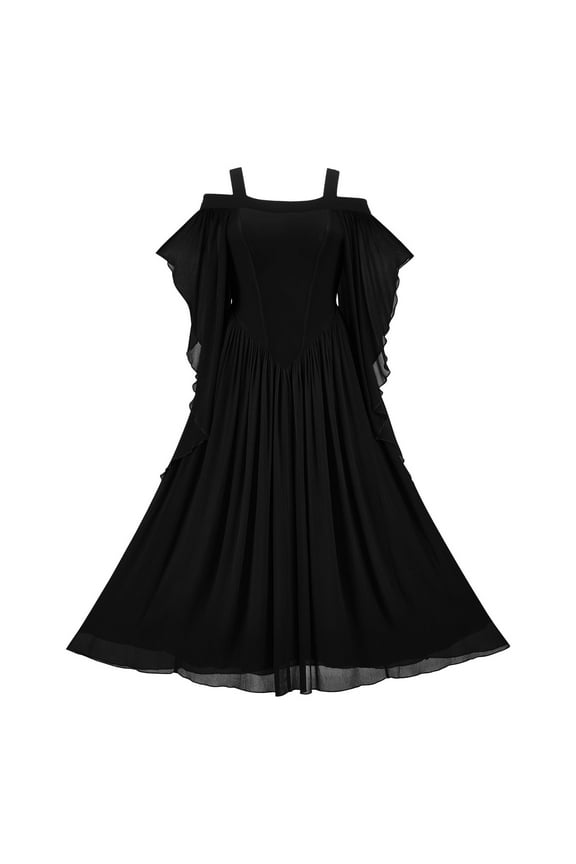 Gothic Vintage Mesh Patchwork Women Dress Gothic Clothes for Women Batwing Sleeve Party Prom Goth Bandage Ladies Spaghetti Strap Dresses Clothes