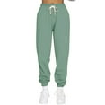 thumbnail image 1 of Wycnly Jogger Pants for Women Womens Jogger Sweat Pants Casual Solid Drawstring Elastic Waist Workout Sport Long Pants Plus Size Straight Leg Fashion Pocket Sweatpants Trousers Under $5, 1 of 4