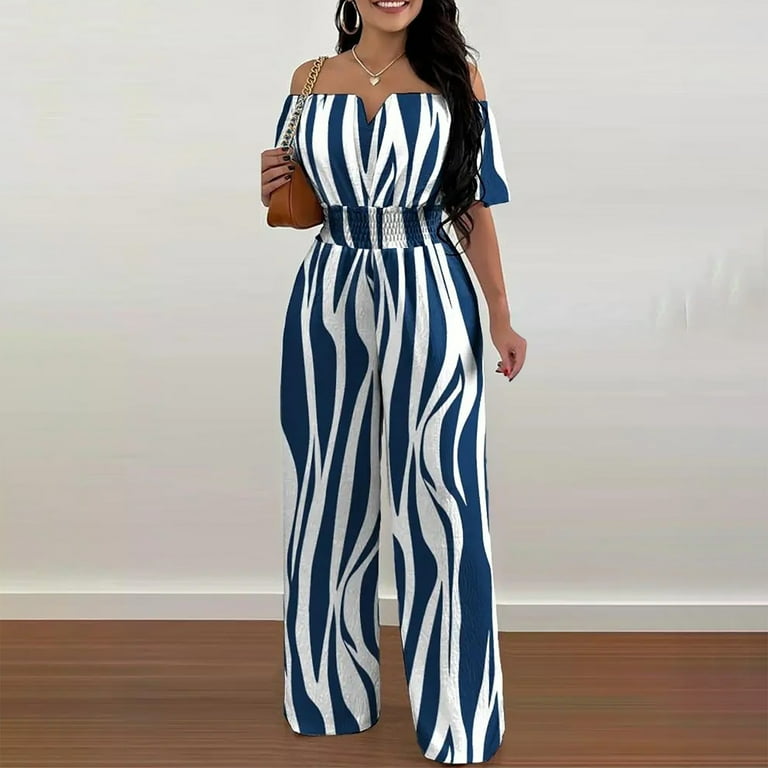 Summer Women Off Shoulder Neck Striped Dress Summer Women Off Shoulder Neck Striped Dress