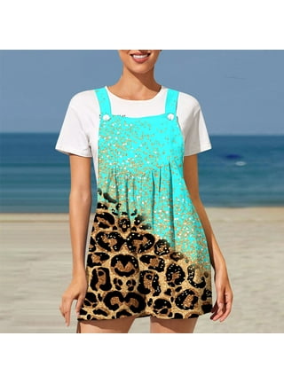 Cheetah print overall dress sale