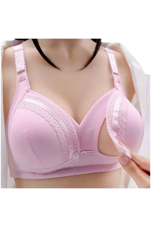 Nursing Bras for Women Large Size Maternity Nursing Bra for Breastfeeding Ladies Full Coverage Underwire Push Up Bra Wireless Bra Summer Saving Bras