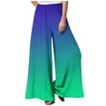 thumbnail image 1 of Wycnly Pants for Women Womens Linen Pants Summer Fashion Gradient Print Loose Wide Leg Palazzo Long Pants Casual Elastic Waist Ladies Trousers, 1 of 4