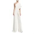 thumbnail image 1 of Wycnly Rompers for Women Plus Size Fashion Ruffle Layer Wide Leg Empire Waist Long Jumpsuits Slash Neck Sleeveless Formal Solid Maxi Womens Jumpsuits on, 1 of 4